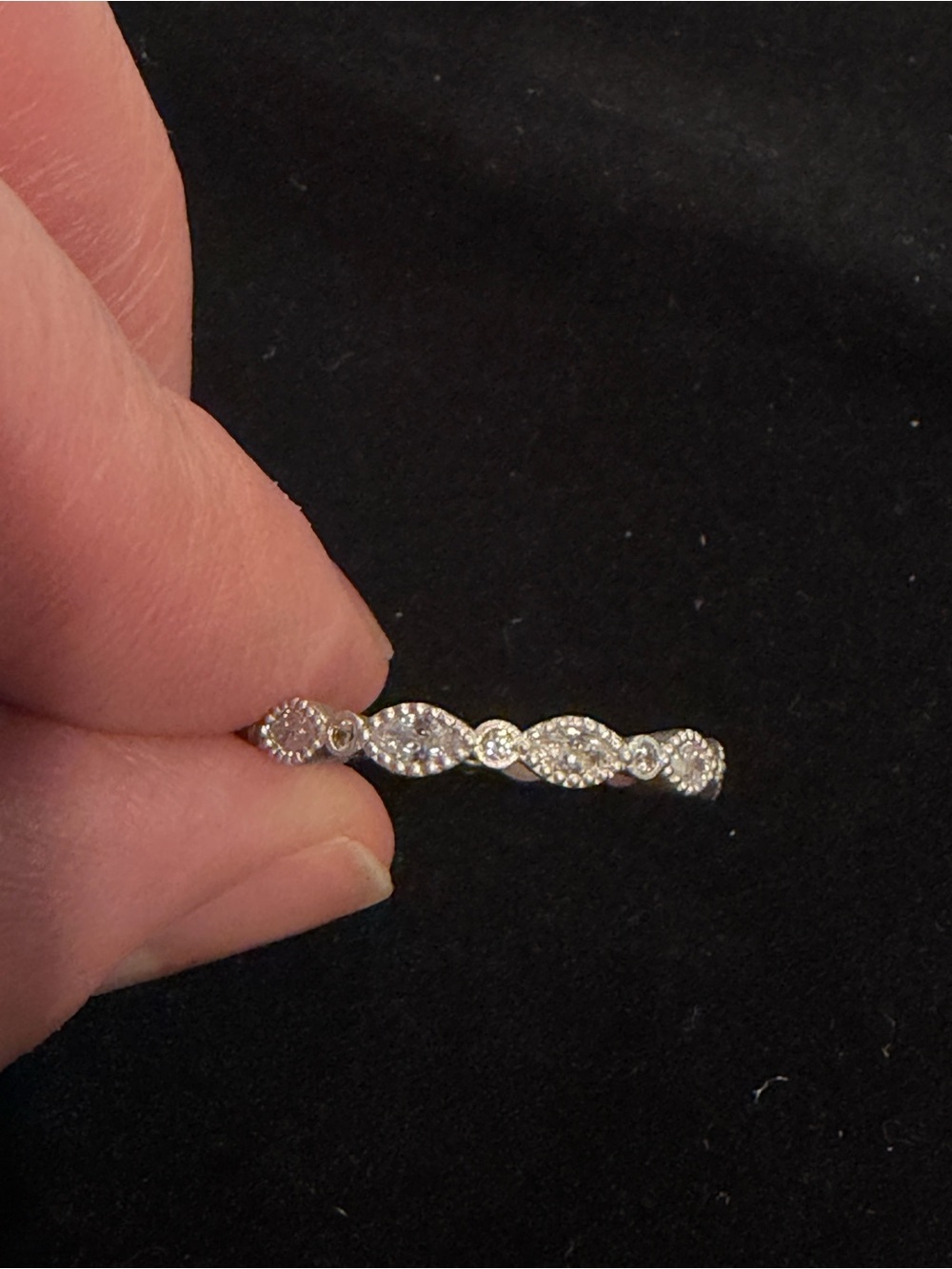 Freida Rothman FR 925 Stamped Sterling Silver Marquise & RoundStacking Ring
